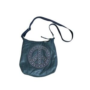 The Sak Crossbody leather bag purse Peace Sign Hippie BOHO Psychedelic